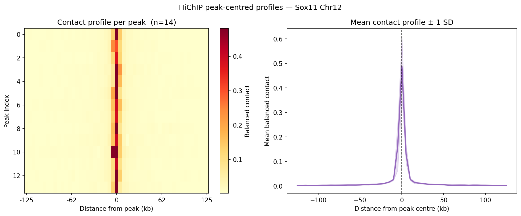 Peak Contact Profiles — Sox11 chr12