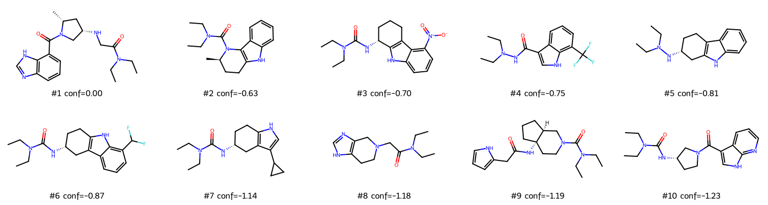 2D structure grid (rdkit)