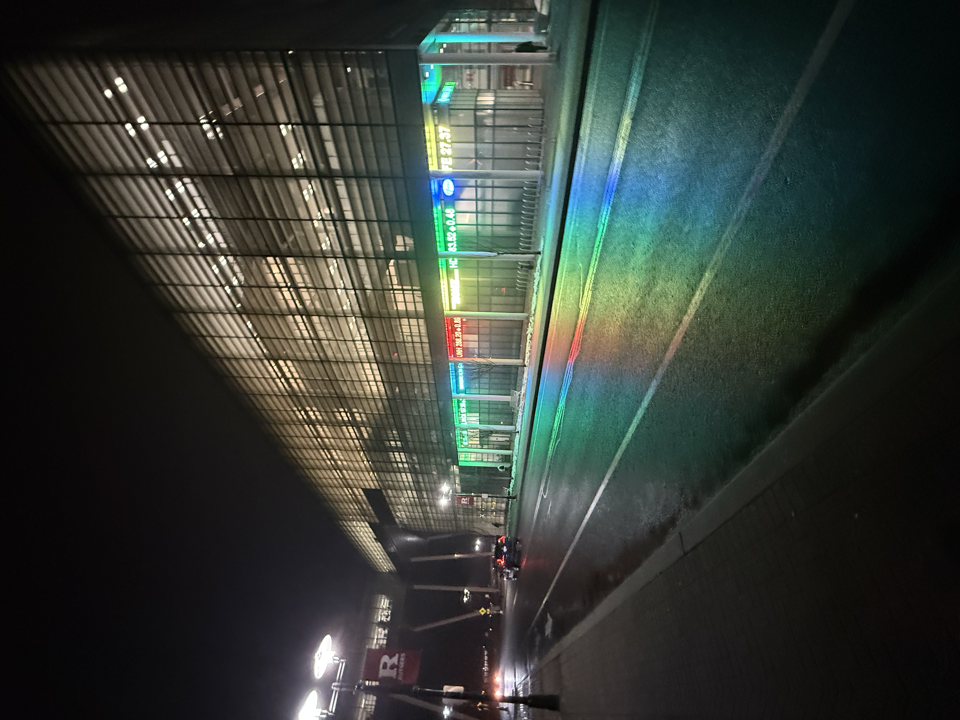 Rutgers road at night